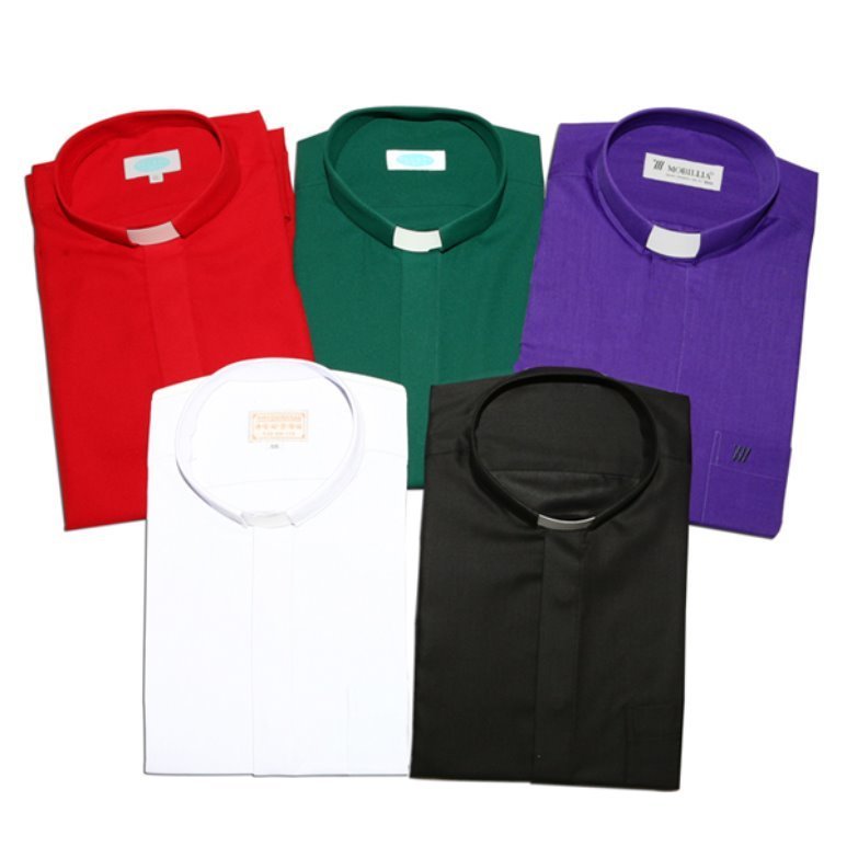 로만카라-절기별-목회자와이셔츠(긴팔-반팔 가능/8색상 상세이미지 참조)흰색,검정,하늘,회색,핑크,보라,녹색,빨강 가능