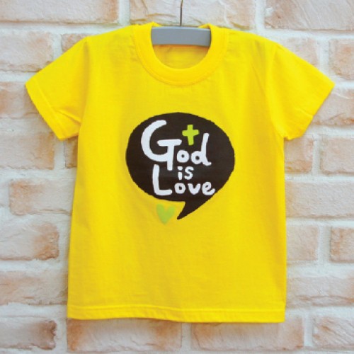 글로리월드 순면 티셔츠 사랑의 하나님_옐로우 (50벌이상 제작상품)