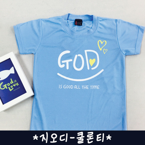 글로리월드 쿨론100% GOD 티셔츠_스카이블루 (50벌이상 제작상품)